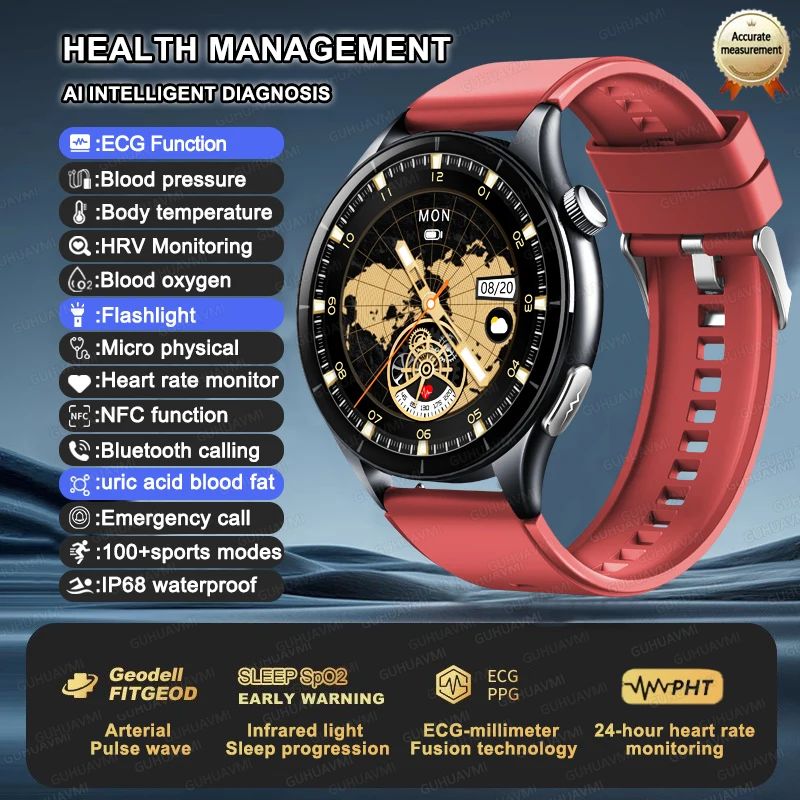 XIAOMI 704505 Novo Smartwatch ECG+PPG Preciso Ácido Úrico Lipídios Pressão Análise Corporal Smartwatch Masculino Chamada BT NFC