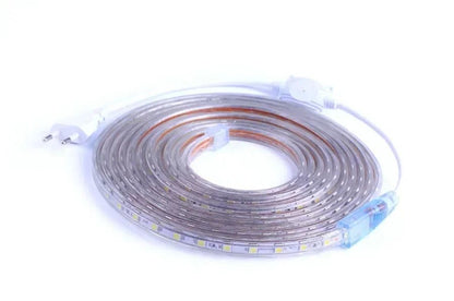 Fita de LED SMD5050 220V à Prova d'Água (1M/2M/5M/10M/20M) - Lâmpada de Corda Branco/Branco Quente/Vermelho/Verde/Azul com Plugue EU para Jardim