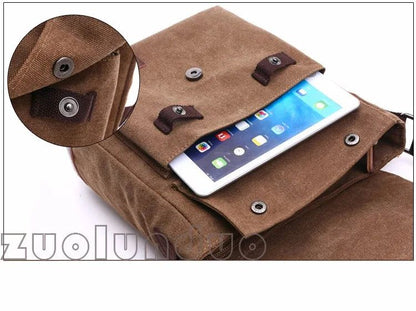 Retro Men Messenger Bags Vintage Canvas Handbags Leisure Work Travel Bag Man Business Crossbody Bags Briefcase For Male Bolsas