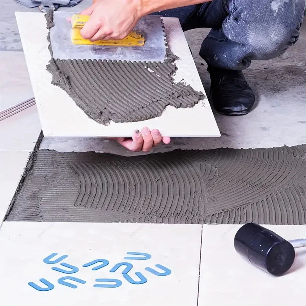 100/200 Peças Espaçadores Cerâmicos Reutilizáveis em U Clips Niveladores de Azulejos Cunhas para Fixação de Frestas de Azulejos de Chão e Parede Ferramentas de Construção