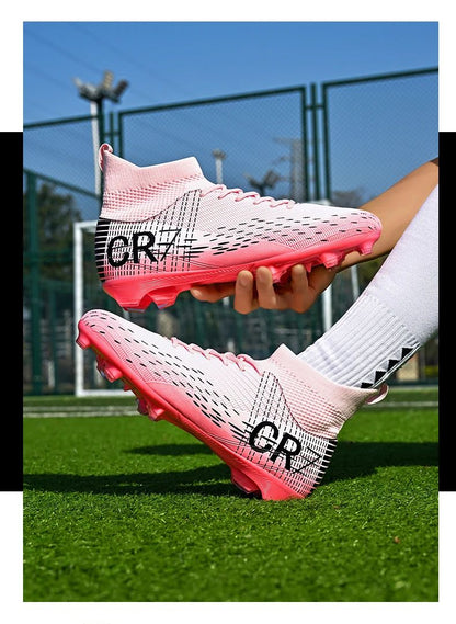 New Men Soccer Shoes High-top Futsal Cleats Sneakers Football Boots Grass High-quality Non-Slip Match Indoor Hot-selling FG/TF