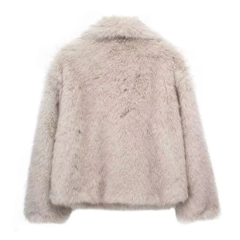 MUJER Faux Fur Coat Plush Fluffy Women's Jacket 2025 Woman Autumn Winter New in Outerwears White Red Gray Black Blends Coats