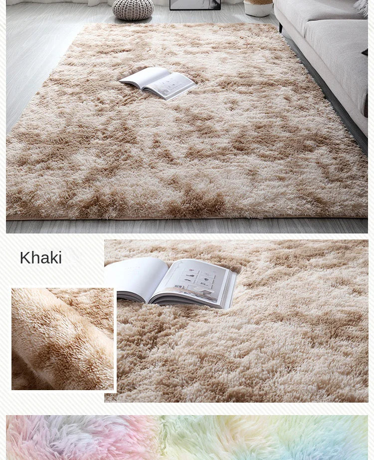 VIKAMA Ultra Soft Shaggy Round Rug Pad Fluffy White Carpet Living Room Home Decor Bedroom Kids Room Salon Thick Pile Carpet