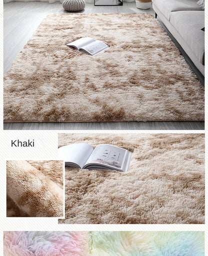 VIKAMA Ultra Soft Shaggy Round Rug Pad Fluffy White Carpet Living Room Home Decor Bedroom Kids Room Salon Thick Pile Carpet