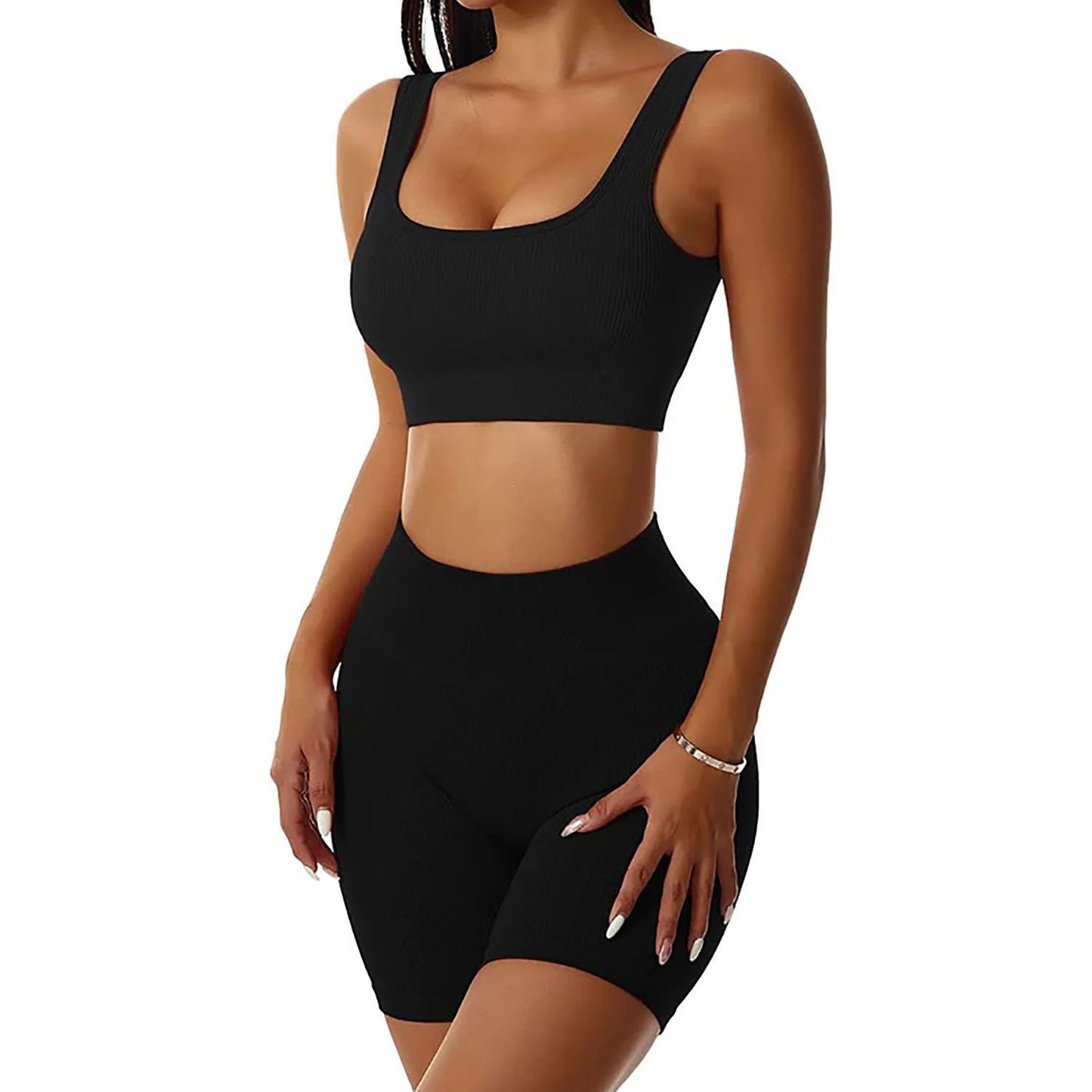 Women Thread Slim Shorts Seamless Elastic Shorts High Waist Hip Liftting Fitness Fashion Tights Gym Workout Cycling Yoga Shorts