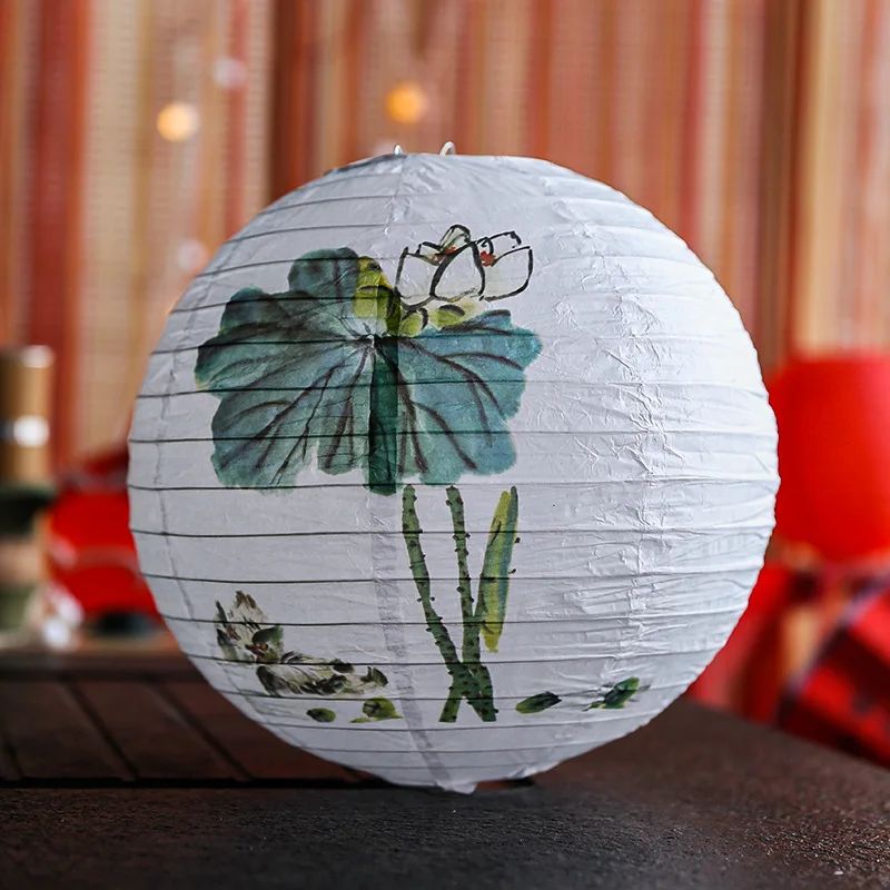 12Inch Printed Flower Round Chinese Paper Lanterns Birthday Wedding Decor Craft DIY Festival Lantern Party Supplies