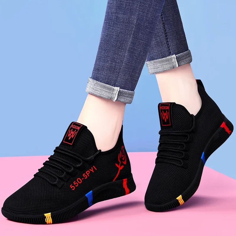 Tenis Feminino 2025 Women Vulcanized Shoes Air Mesh Light Soft Sneakers Female Flats Platform Lace Up Casual Shoes Basket Femme