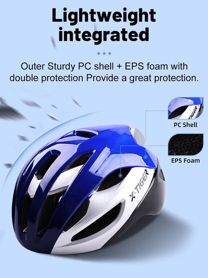 X-TIGER Bicycle Helmet Man Women Breathable Ultra-light One-piece Molding Helmets Shockproof Adjustable MTB Road Cycling Helmets