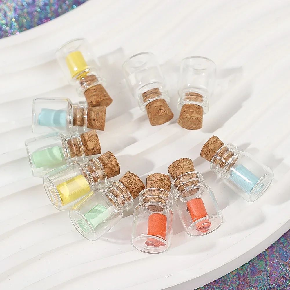 20/10PCS Cork Stopper Glass Bottles DIY Birthday Gift Transparent Empty Message Wishing Bottle Christmas Wedding Party Decor