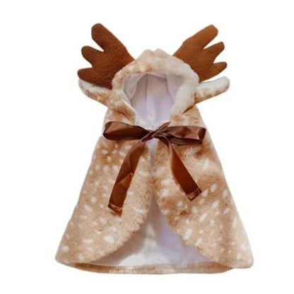 Roupas de Natal para Pets Capa de Alce Cão Gato Roupas Quentes Fáceis de Vestir Chapéu Decoração Casaco de Filhote de Gatinho Fantasia de Pets Inverno