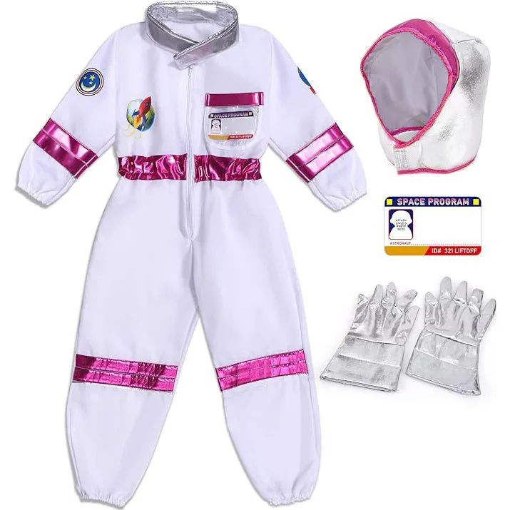 Halloween Astronaut Cosplay Costume Kids Boy Girl Jumpsuit Cartoon Space Party Spaceman Outfit White Spacesuit Bodysuit Clothing