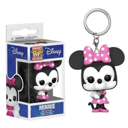 Novos 22 Estilos Funko Pocket Pop Chaveiros Mickey Mouse Minnie Pato Donald Stitch Angel Elvis TIKI Lilo Scrump Bonecos de Vinil