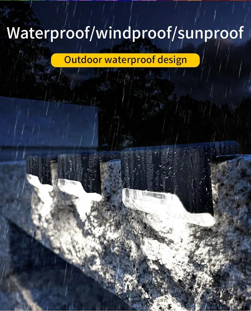 1-8Pack Solar Deck Lights Outdoor Waterproof Solar LED Lights Garden Decor Sunlight for Stairs Railing Yard Pathway Lighting