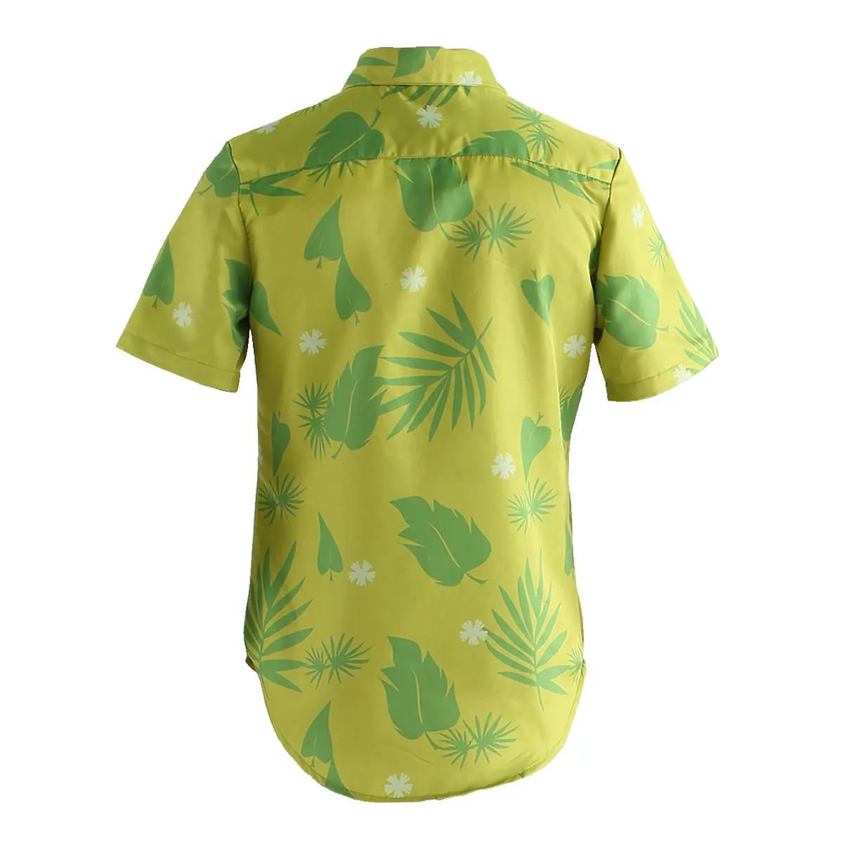 Fox Nick Wilde Cosplay Shirt With Tie Men Halloween Green Leaves Printed Summer Casual T-shirt and Necktie