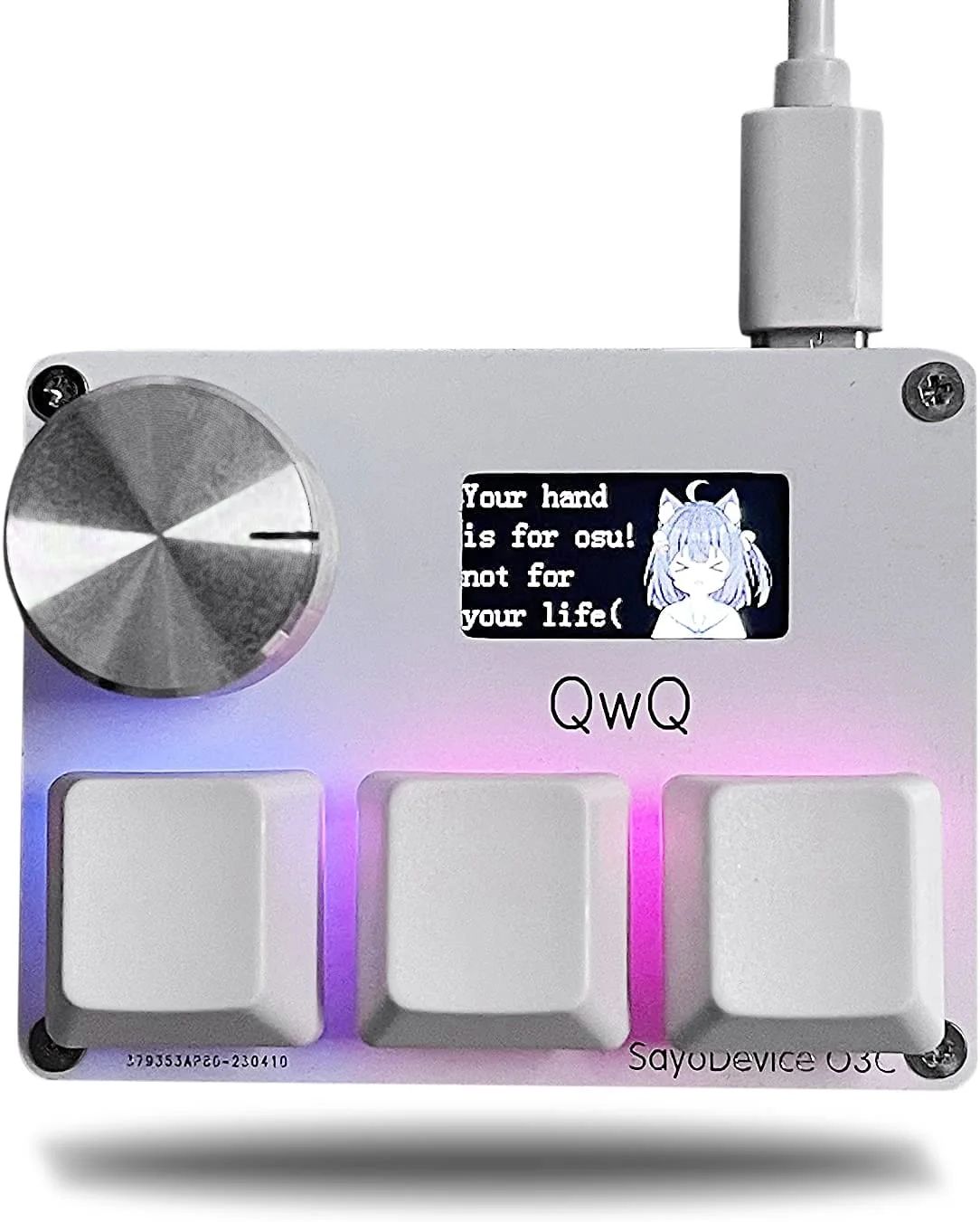 4+4 O3C+ SayoDevice OSU O3C Rapid Trigger Hall Switches Magnetic Pink Switches Keyboard With Knob Screen Geometry Dash Keyboard