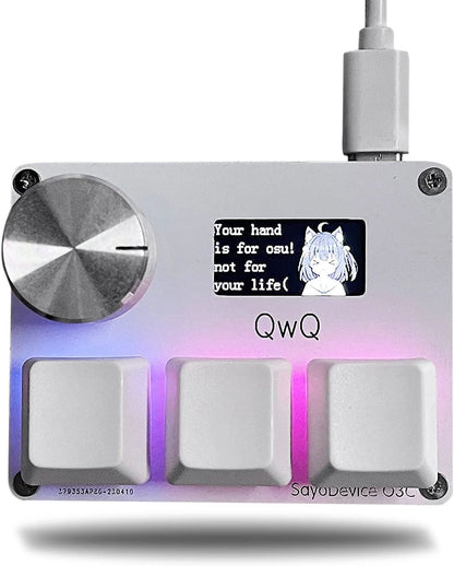 4+4 O3C+ SayoDevice OSU O3C Rapid Trigger Hall Switches Magnetic Pink Switches Keyboard With Knob Screen Geometry Dash Keyboard