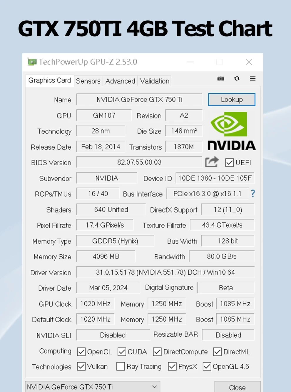 Placa Gráfica SOYO NOVA GPU NVIDIA GTX 750Ti 4G GDDR5 128Bit 28nm PCI-E 3.0 Placa de Vídeo Componente de Computador de Mesa/Escritório GTX750Ti
