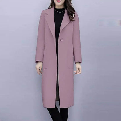 Fashionable Woolen Coat Women's Stylish Meticulous Korean Version Medium Length Autumn Winter New Style Polyester Fiber