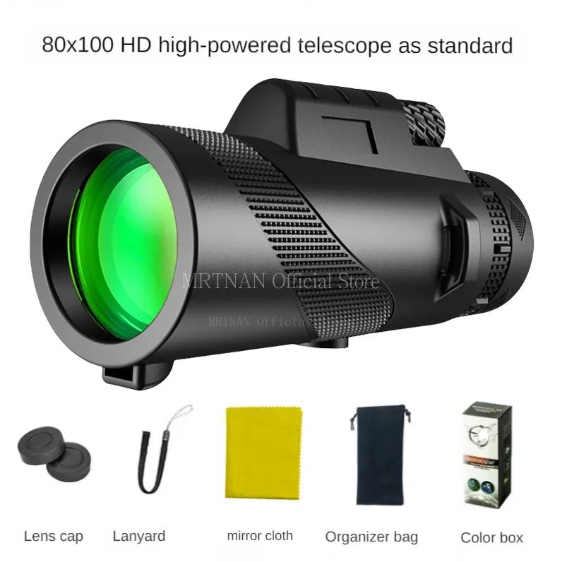 Telescópio Portátil Zoom HD 80X100 Dobrável de Longa Distância Mini Telescópio Potente para Caça Esportes Acampamento ao Ar Livre Viagens