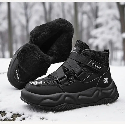 Warm Snow Boots 2025 Men's Fashion Plush Warm Comfortable Anti Slip Thick Sole Cotton Shoes Outdoor Vacation Casual Shoes
