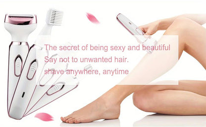 4-in-1 ladies 'multifunctional electric hair remover set Ladies bikini trimmer USB charging eyebrows nose hair face leg portable