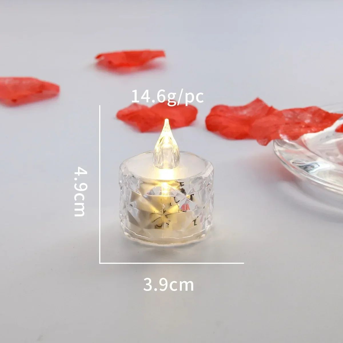 LED Crystal Candle Light with Battery Flameless Candle Light Electronic Night Lamp Dating Party Holiday Home Wedding Decoration