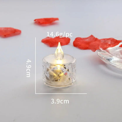 LED Crystal Candle Light with Battery Flameless Candle Light Electronic Night Lamp Dating Party Holiday Home Wedding Decoration