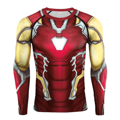 Super Mens Compression T-Shirt Long Sleeve 3D Tight Fitness Gym Sports Digital Printed Running Shirts Hero Jerseys Cosplay Top