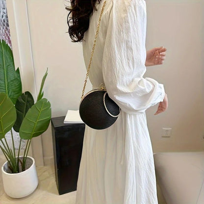 Women's Crystal Ball Clutch Bag Shiny Round Elegant Dinner Party Purse Luxury Female Party Handbags