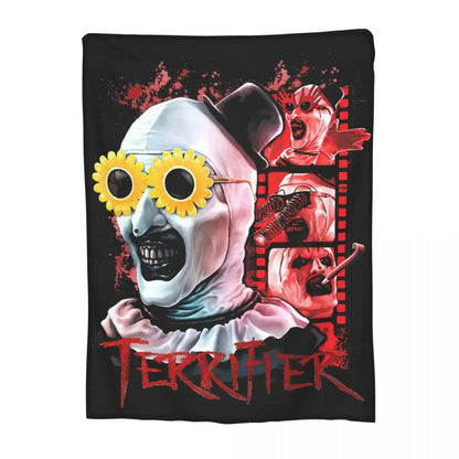 Manta de Natal Terrifier 3 de Veludo, Fina e Portátil, para Sofá, Viagem, Primavera/Outono, Halloween, Palhaço