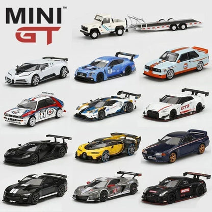 MINI GT 1:64 Bentley Nissan Lancia Ford Diecast Diorama Car Model Toys Simulação Miniatura Carro Modelo Coleção Ornamento Brinquedo