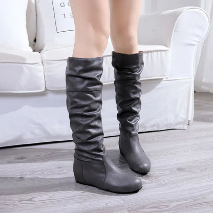 Flat Shoes Spring Autumn Women High Boots Long Western Cowboy Boots Women Footwear Large size 35-43 2024 Mid-Calf Boots Women