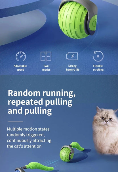 Brinquedos Interativos de Bola Rolante Automática para Gatos, Suprimentos para Animais de Estimação, Treinamento Elétrico para Cães, Provocador de Gatos, Rato Simulado Recarregável