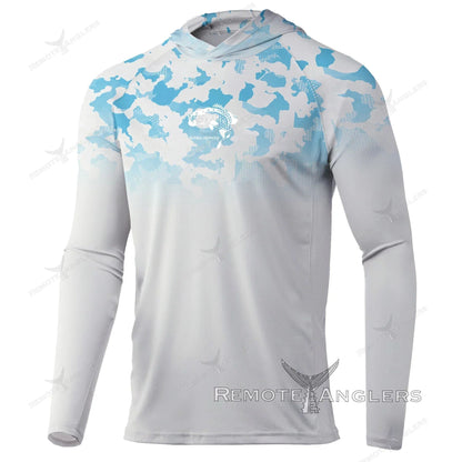 Moletom Masculino com Capuz para Pesca Camisa de Manga Longa com Proteção Solar Roupa de Pesca para Uso Externo Respirável UPF50+ Roupa para Pesca