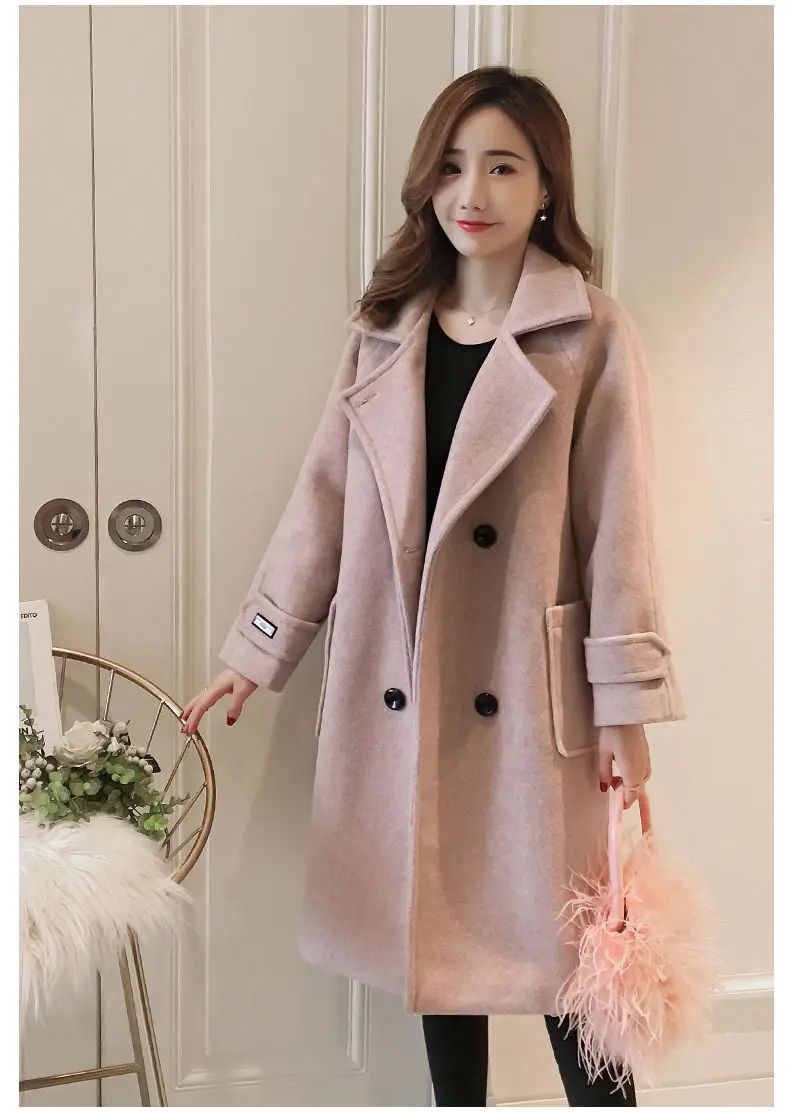 Fashionable Woolen Coat Women's Mid-Length Korean Style Hot Sale Of The Season New Spring Autumn Slimming Versatile Tweed Jacket