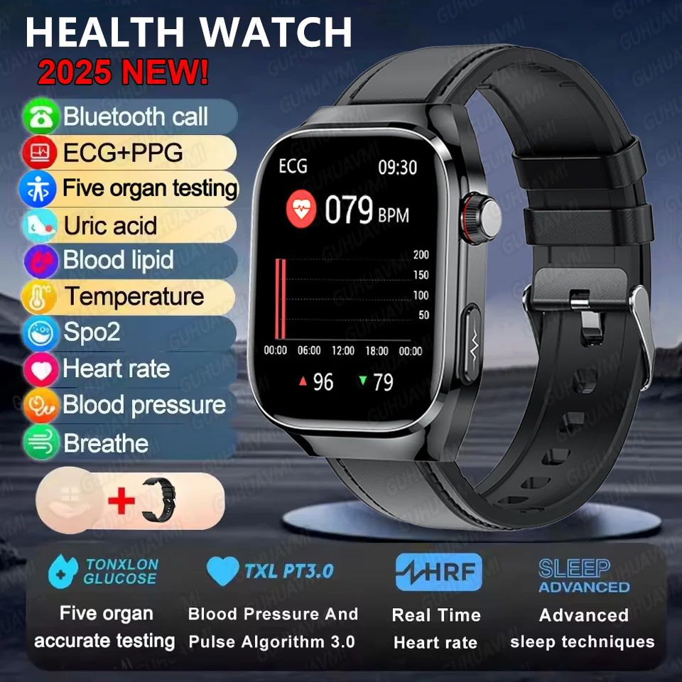 2025 Novo Smartwatch Tela AMOLED de 2.04 polegadas Chamada Bluetooth IP68 À Prova D'água 650mA Smartwatches Esportivos Masculinos Android Grau Militar