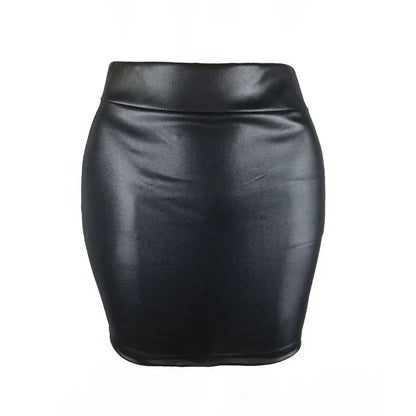 Leather Matte Slim Mini Sexy Fashion PU Hot Short High Waist Skirt Korean Nightclub Streetwear women Clothes ???? ???? ???????
