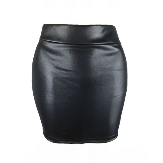Leather Matte Slim Mini Sexy Fashion PU Hot Short High Waist Skirt Korean Nightclub Streetwear women Clothes ???? ???? ???????
