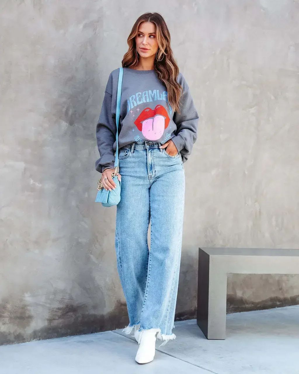 Women Denim Tassel Wide Leg Pants Jeans Washing Loose Fit Mid Waist Pockets Zipper Fly Solid Color Ankle Length Pants Basics