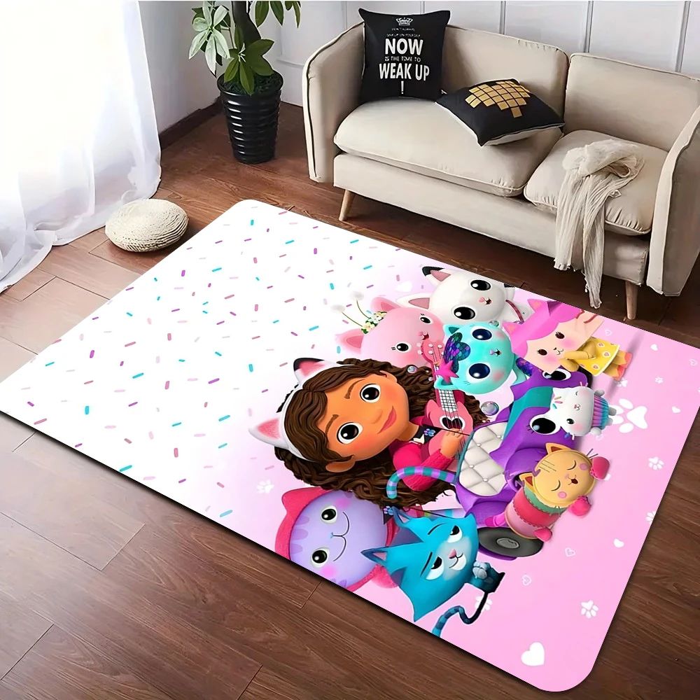 Cartoon Cute Gabbys Dollhouse Girl Carpet Rug for Bedroom Living Room Home Sofa Decoration,Children Game Large Decor Floor Mat