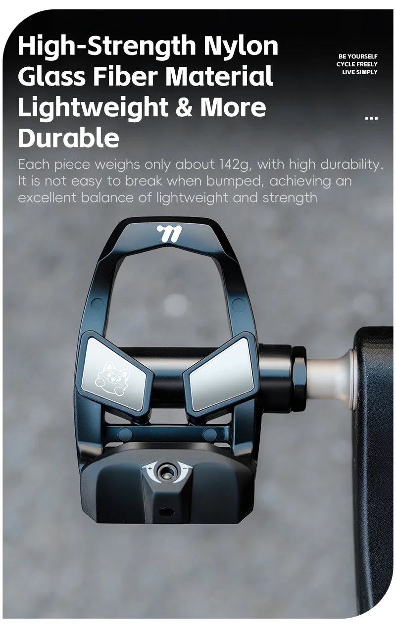 WEST BIKING Road Bike Pedals Nylon Bicycle Locking Pedals Cycling Bearing Cleats Clipless Pedal Look System With Locking Plates