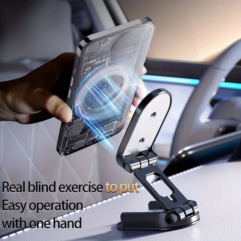 360° Rotation Magnetic Car Phone Holder Dashboard GPS Foldable Cell Phone Stand Mount For All Smartphones Universal Auto Bracket