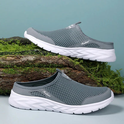 Fashion Men Half Slippers Anti-slip Men's Casual Shoes Lightweight Male Flat Slippers Breathable Fashion Slip on Flats Outdoor