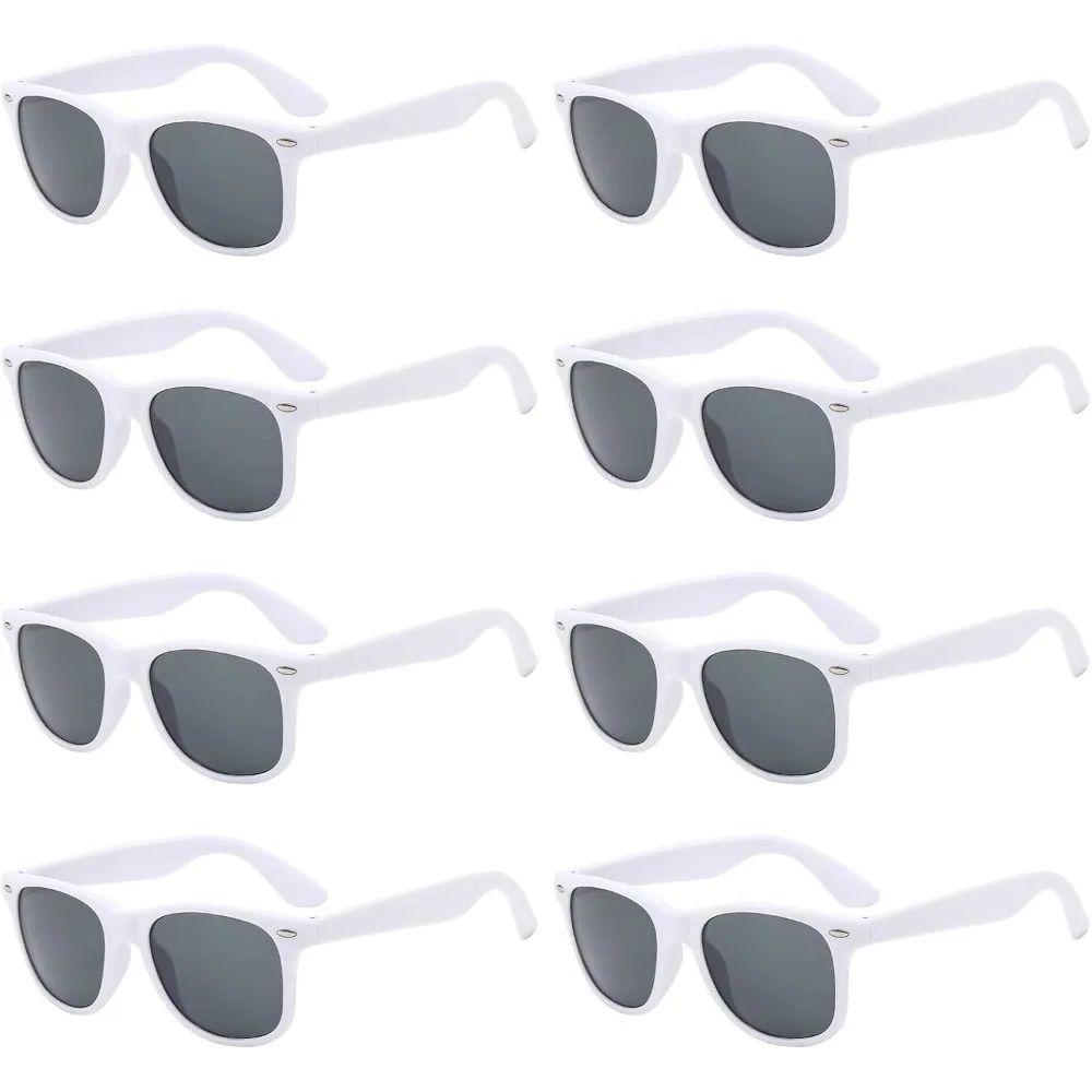 1/8pcs Neon Colors Party Sunglasses Black Studs Retro Unisex Rainbow Street Shot Gift Wedding Favors for Guests