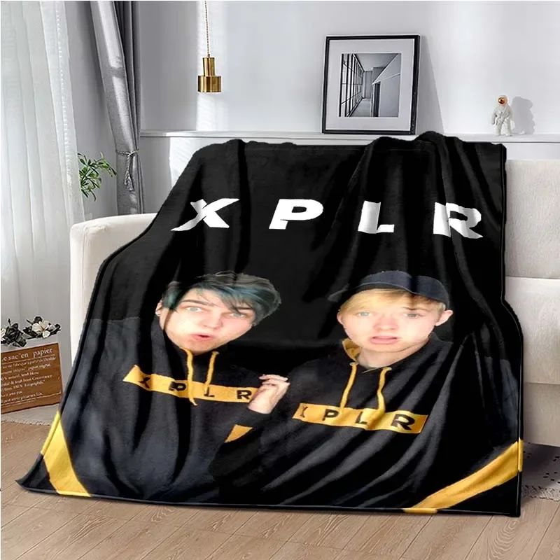 Manta Estampada Sam& Colby XPLR Manta de Sofá para Lazer Lençol de Casa Sofá Escritório Ar Condicionado Macia Viagem de Lazer Manta Personalizável