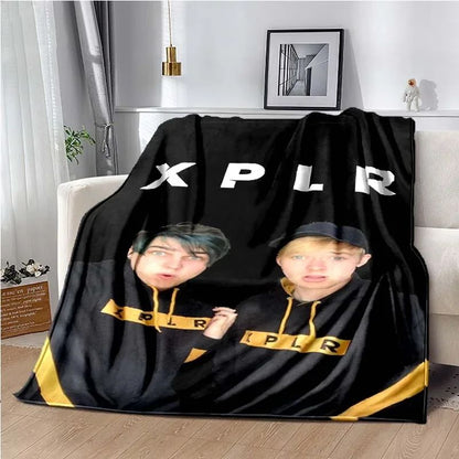 Manta Estampada Sam& Colby XPLR Manta de Sofá para Lazer Lençol de Casa Sofá Escritório Ar Condicionado Macia Viagem de Lazer Manta Personalizável