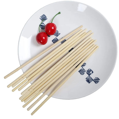 100 Pares de Pauzinhos Descartáveis de Bambu para Restaurante Embalados Individualmente Hashi Sushi Comida Talheres
