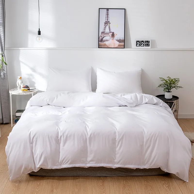 Capa de Edredom Nórdica Lixada Cor Sólida 220x240 Solteiro Casal Queen King Conjunto de Roupa de Cama Simples Fronha Roupa de Cama (Sem Lençol)