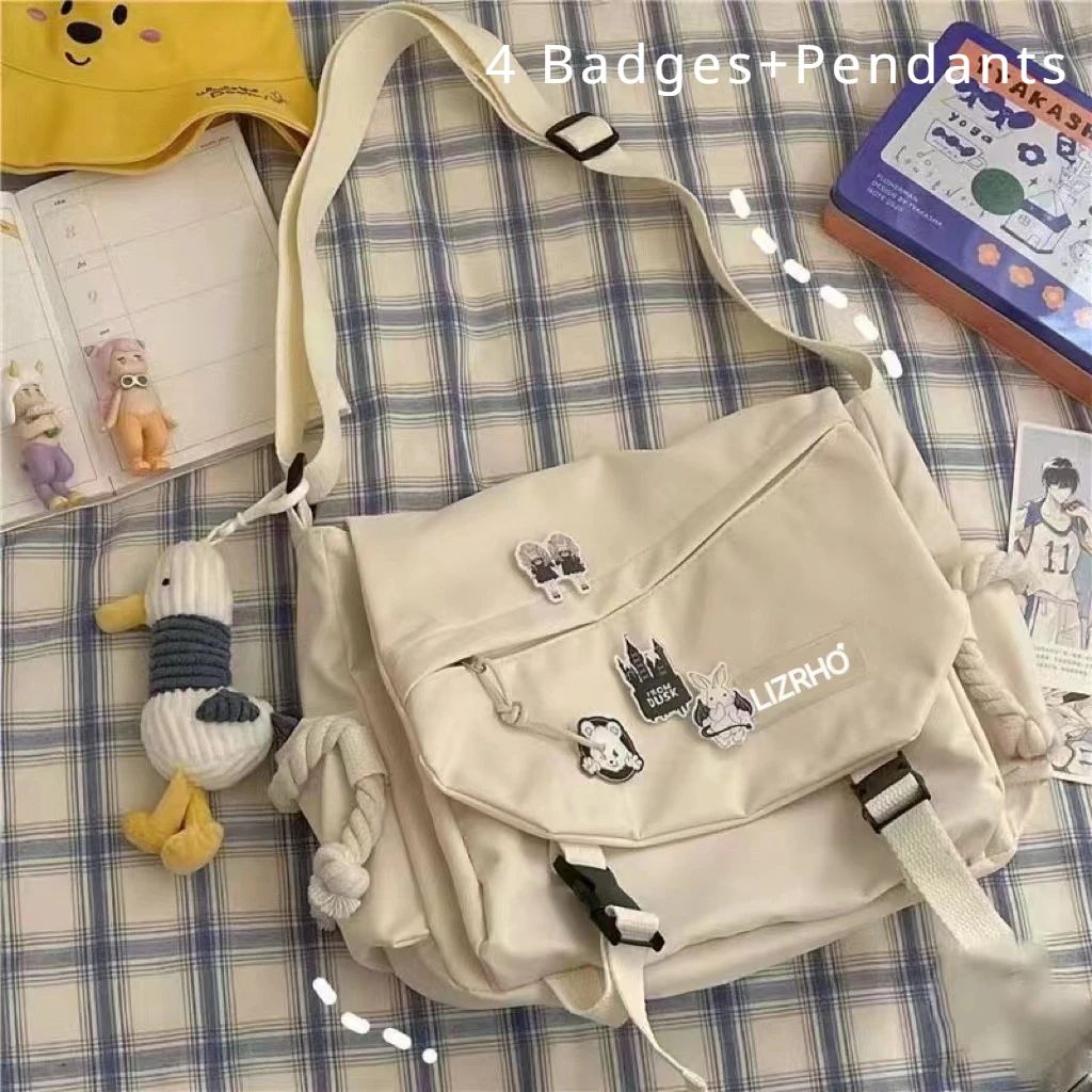 Shoulder Bag Large Capacity Crossbody Bag Retro Workwear Postman Bags for Women Nylon Handbags