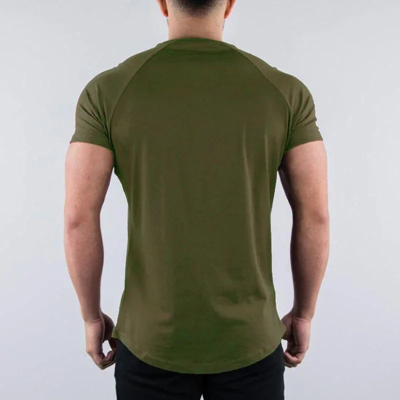 Plain Summer Cotton Breathable Short Sleeve Shirts Gym Sport Workout Muscle Running T-shirts Mens Bodybuilding Fitness Clothing
